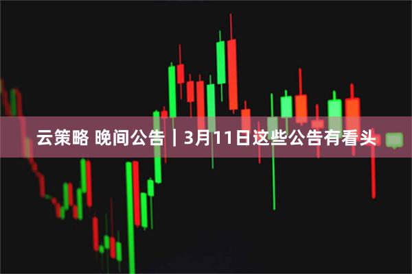 云策略 晚间公告｜3月11日这些公告有看头